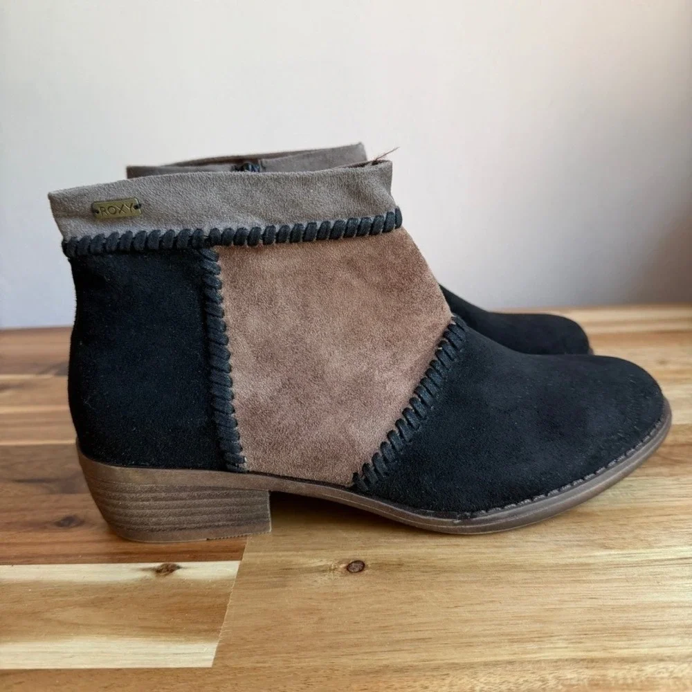 Roxy Devlin Patchwork Faux Suede Bootie
